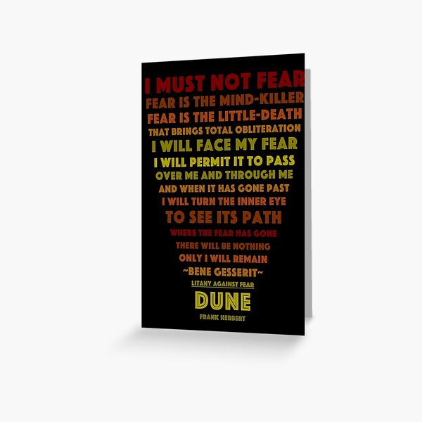 Litany Against Fear Greeting Card