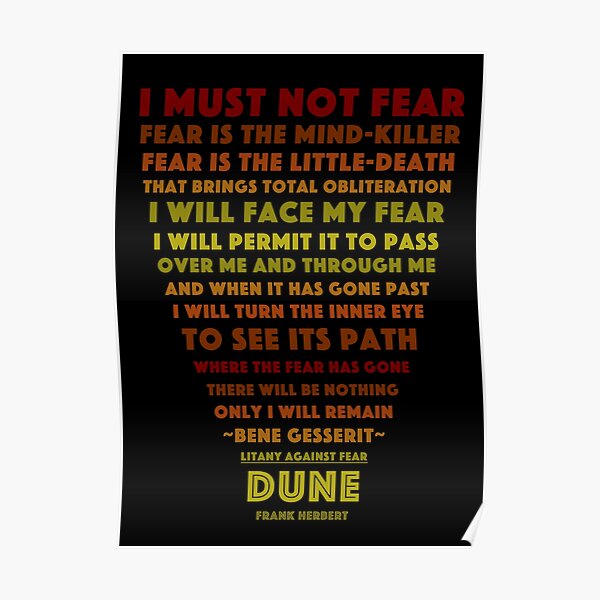 Litany Against Fear Poster