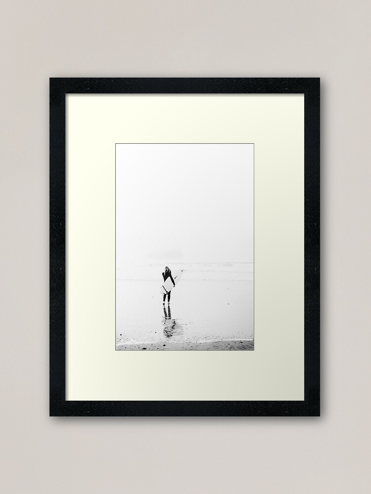 Surf girls Vintage  Art Print Poster For Glass Frame Black White Surfing Boards 