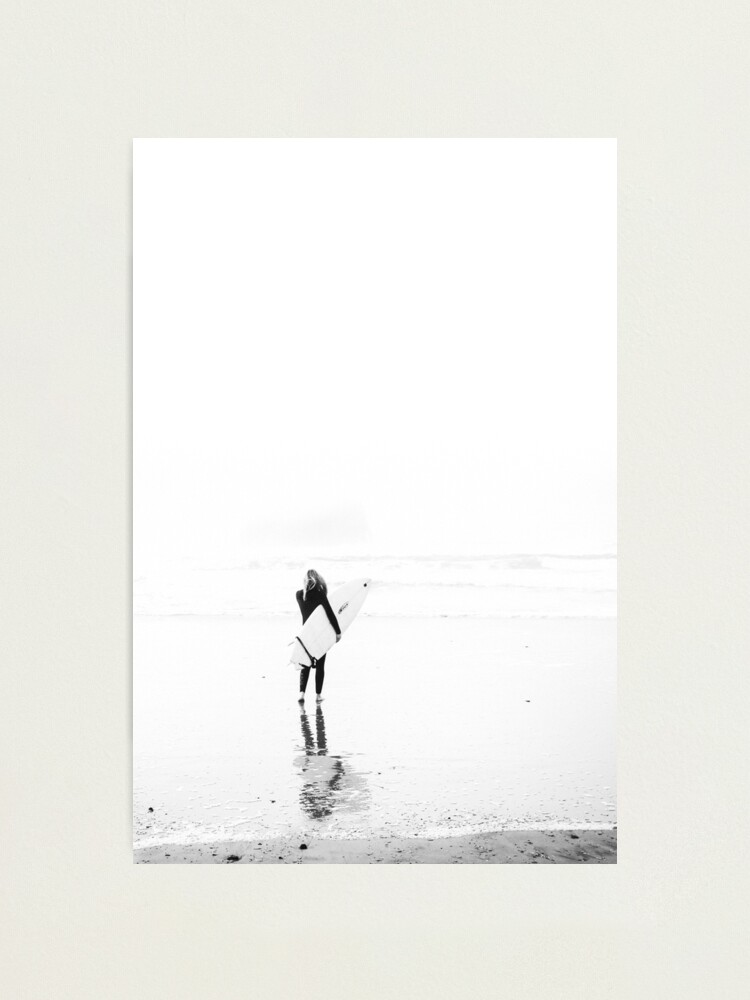 Surfer Girl Am Strand Surf Art Schwarz Weiss Fotografie
