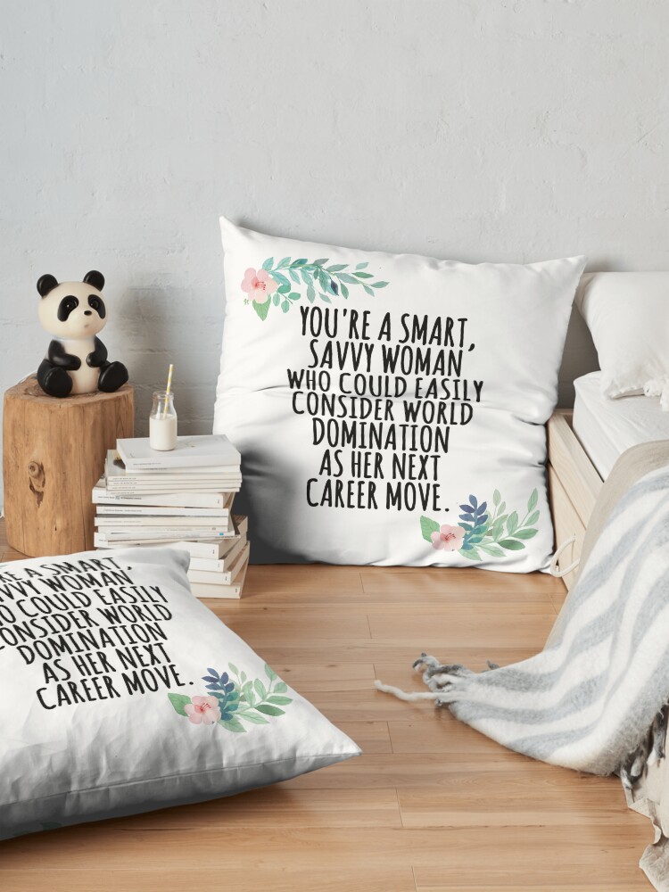 Alternate view of smart, savvy woman Floor Pillow