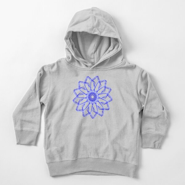 Blue Lines Abstract Geometric Flower Toddler Pullover Hoodie