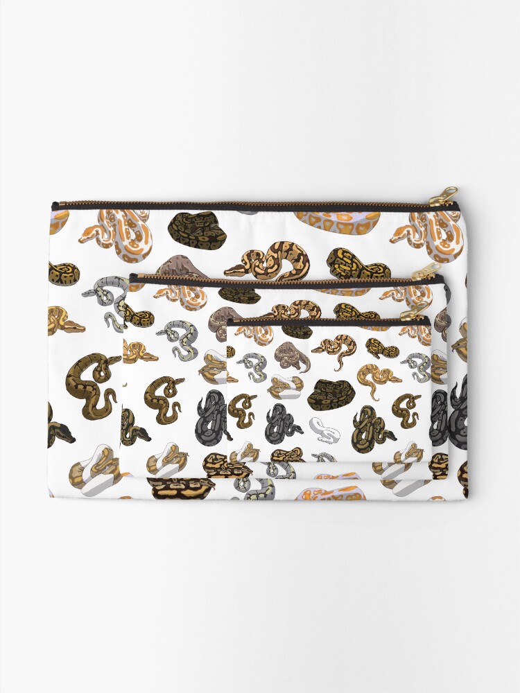 Alternate view of Ball Python Morph Snake Pattern Zipper Pouch