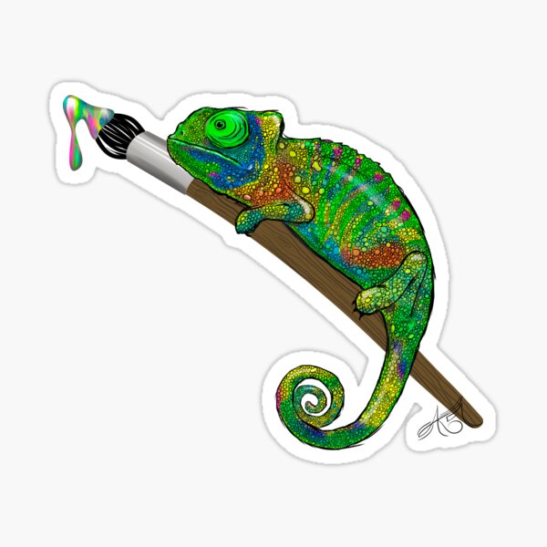 Chameleon artist Sticker