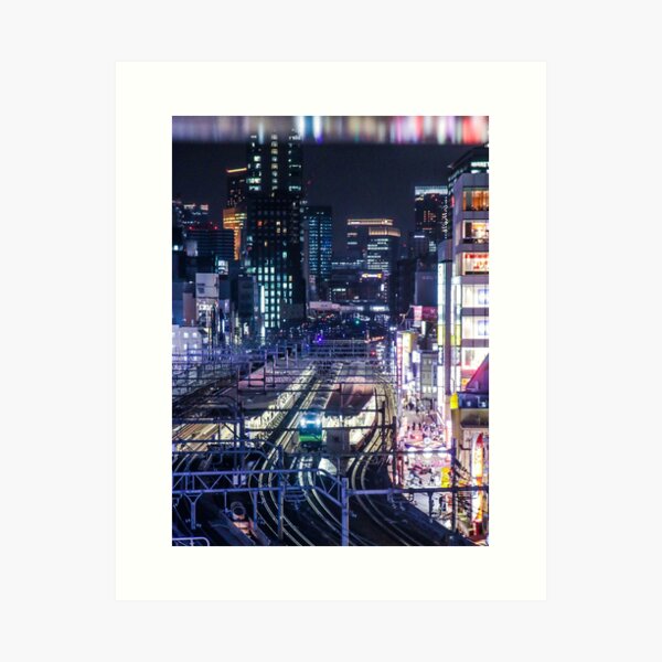 Tokyo Trains at Night Art Print
