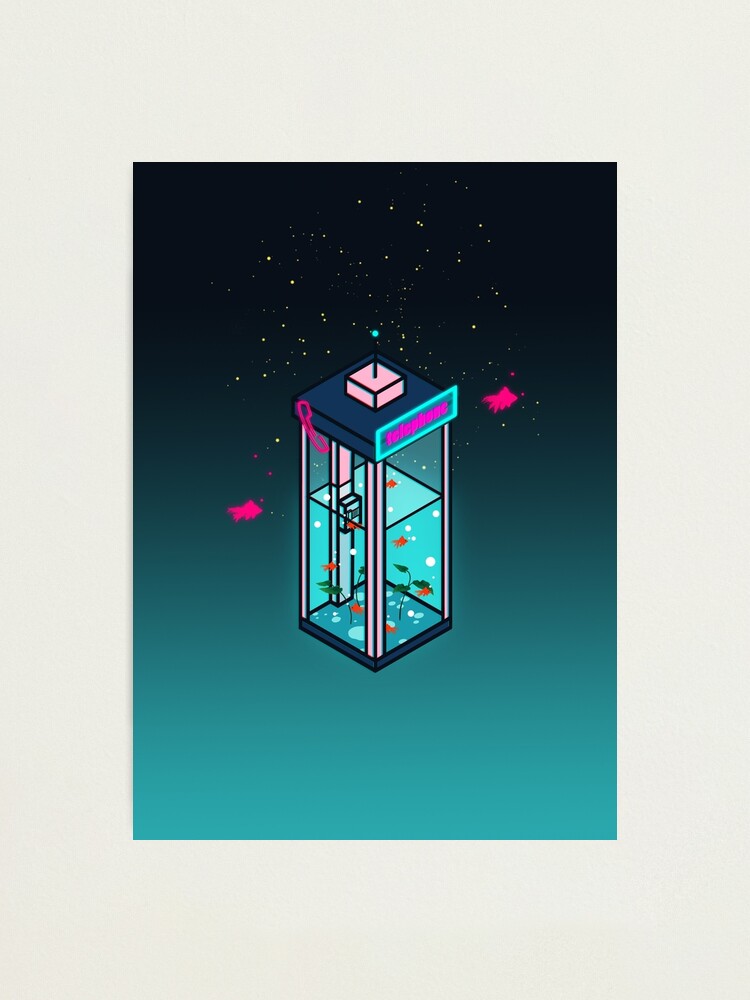 Alternate view of Vaporwave Phonebooth Photographic Print