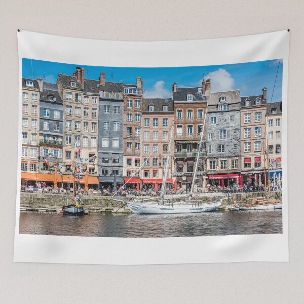 Item preview, Honfleur harbour in Normandy, France designed and sold by dvoevnore.