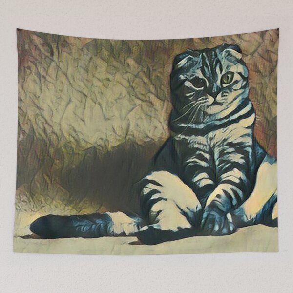 Aperçu de l'œuvre Timide Chat Chat Peinture créée et vendue par AIthatpaints.