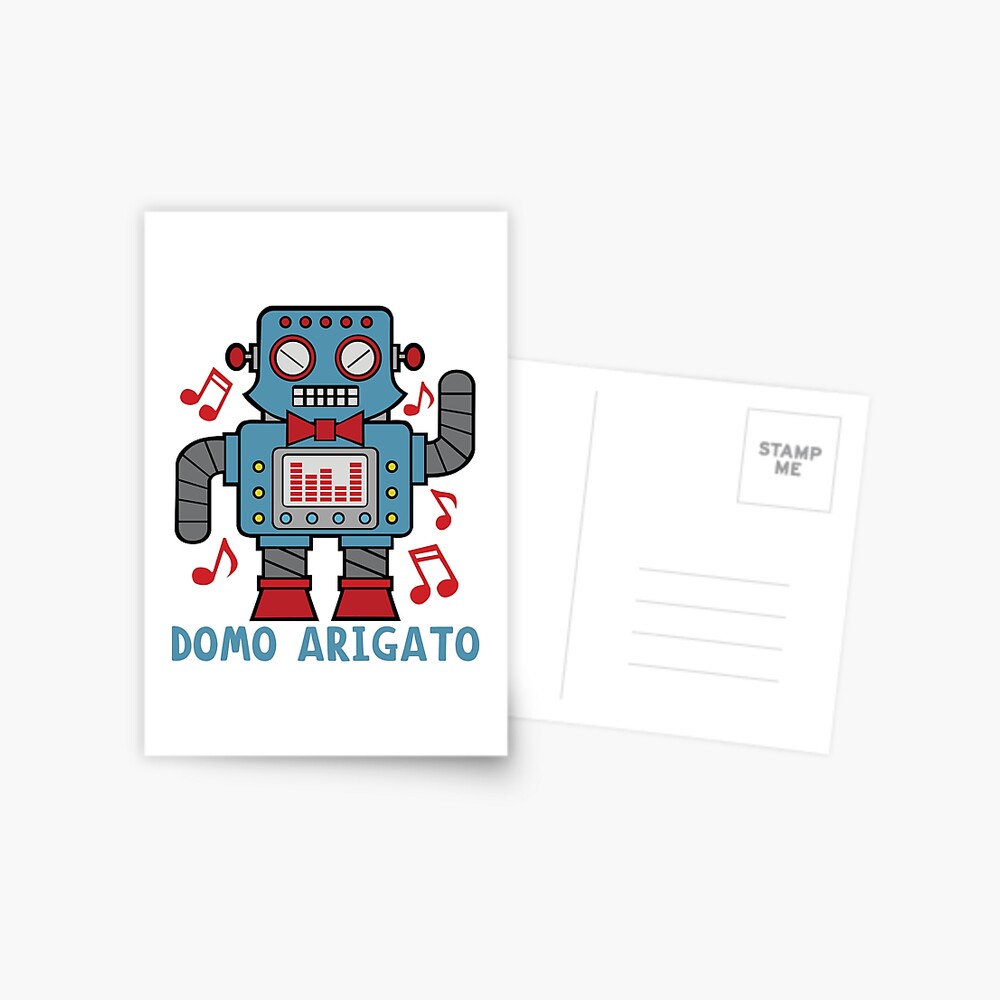 Arigato Roboto" Postcard Sale by | Redbubble