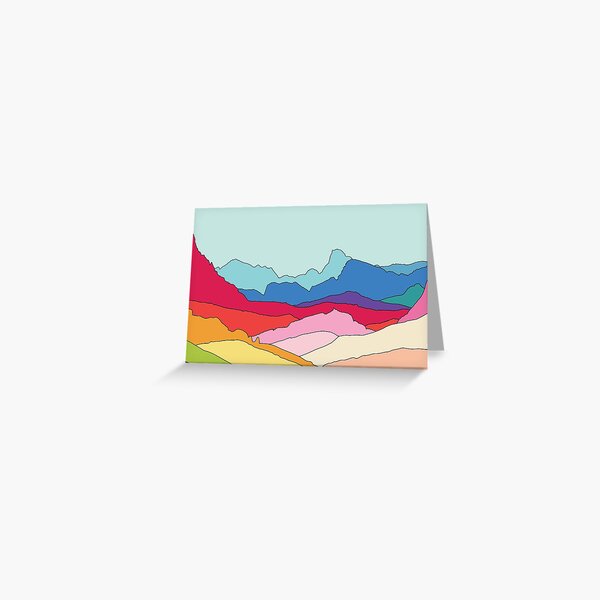 Rainbow mountains by Elebea Greeting Card
