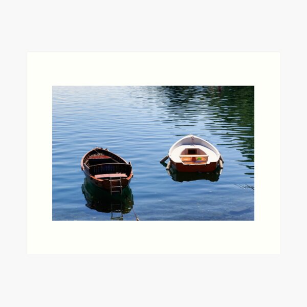Two little boats in the lake Art Print