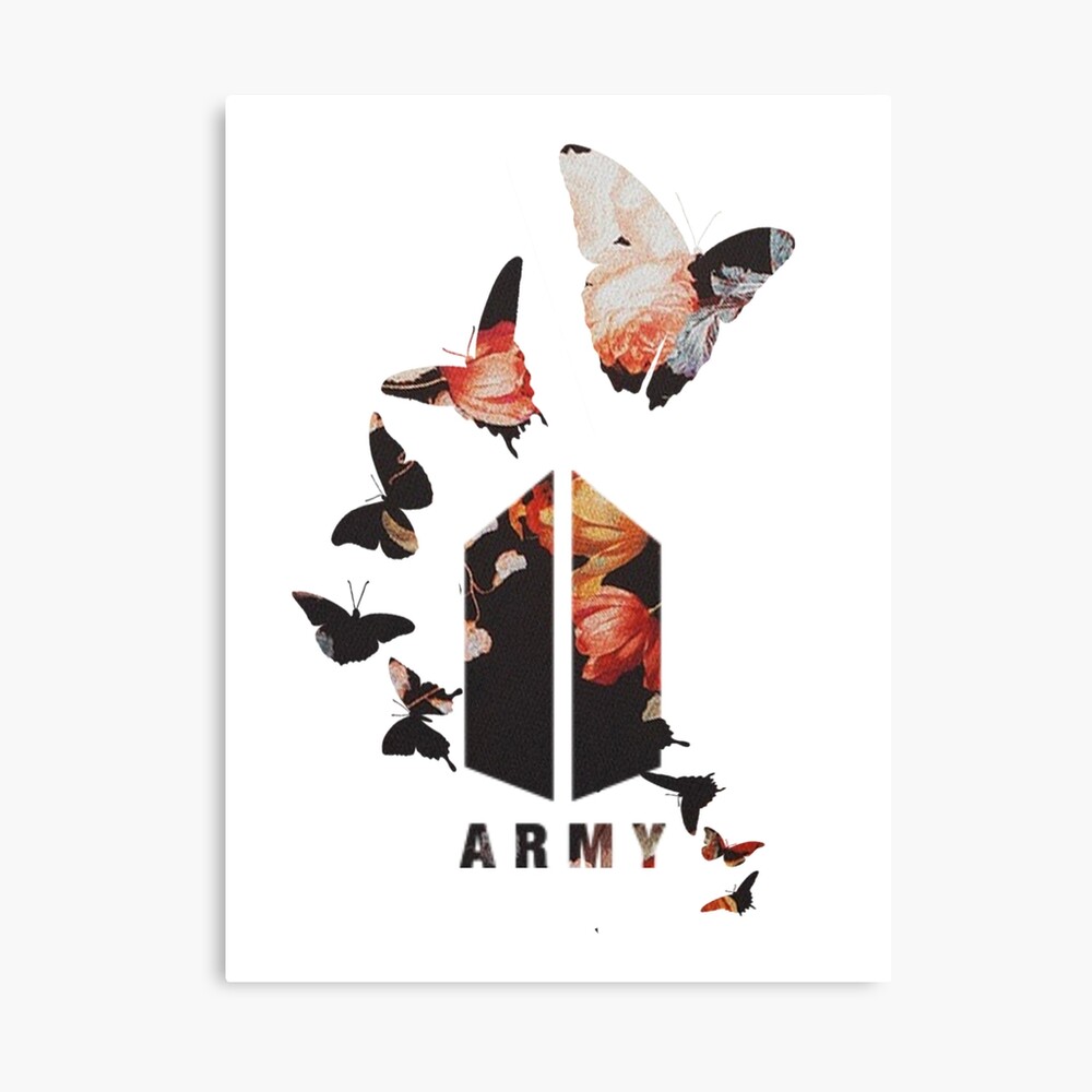 BTS Army logo with destructive butterfly (red galaxy) | Kpop Army