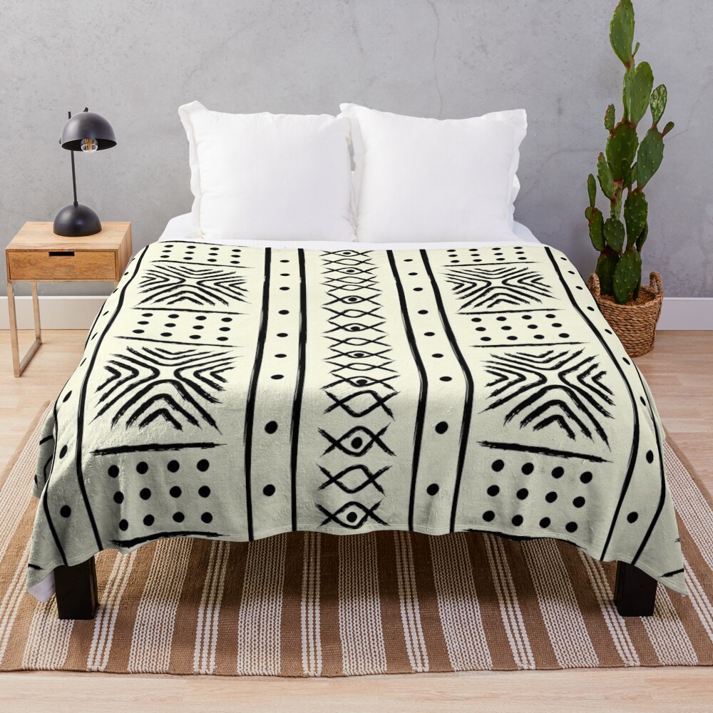Beautiful And Charming Another African mud cloth pattern Throw Blanket Bl-NQU69IUF