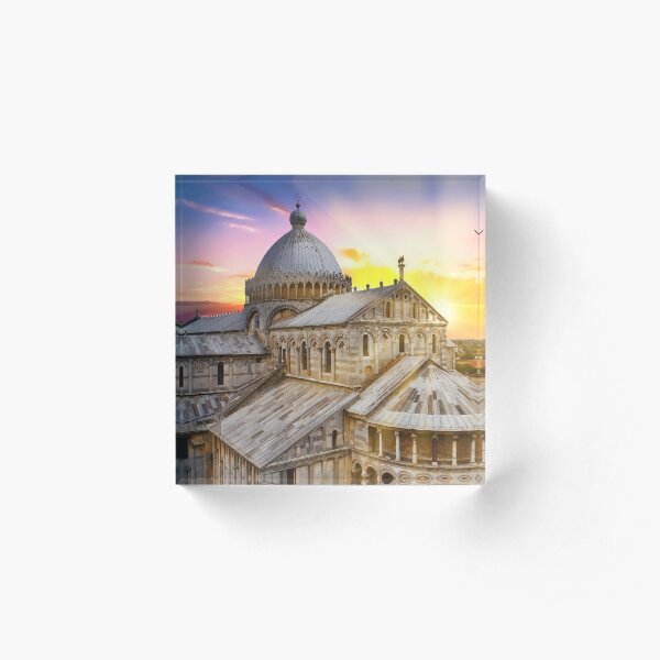 Sunset on the Duomo of Pisa Acrylic Block