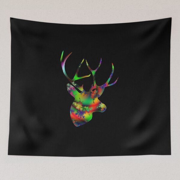 Item preview, Colorful Rainbow Deer Fractal Art Silhouette for Nerds or Birthday designed and sold by FELSENSTEIN.