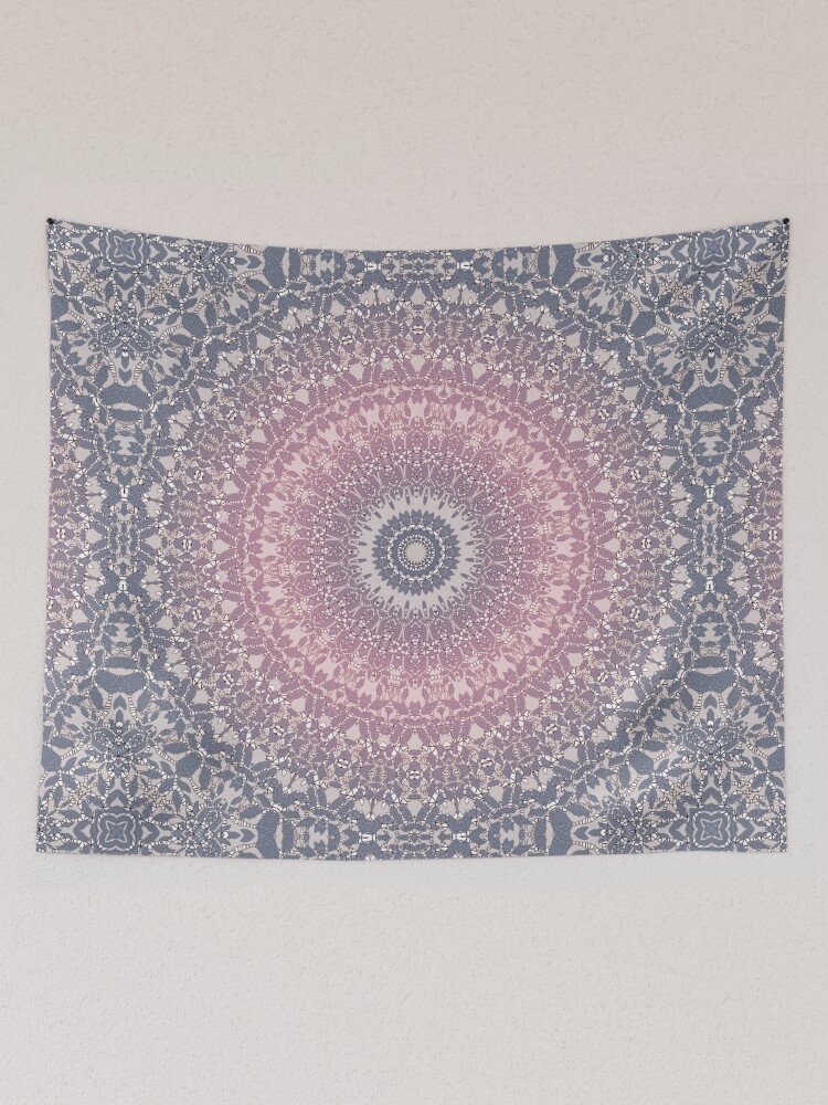 gray pink mandala Tapestry