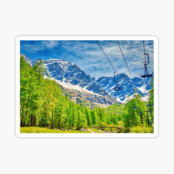 Ascent by ski resort Sticker