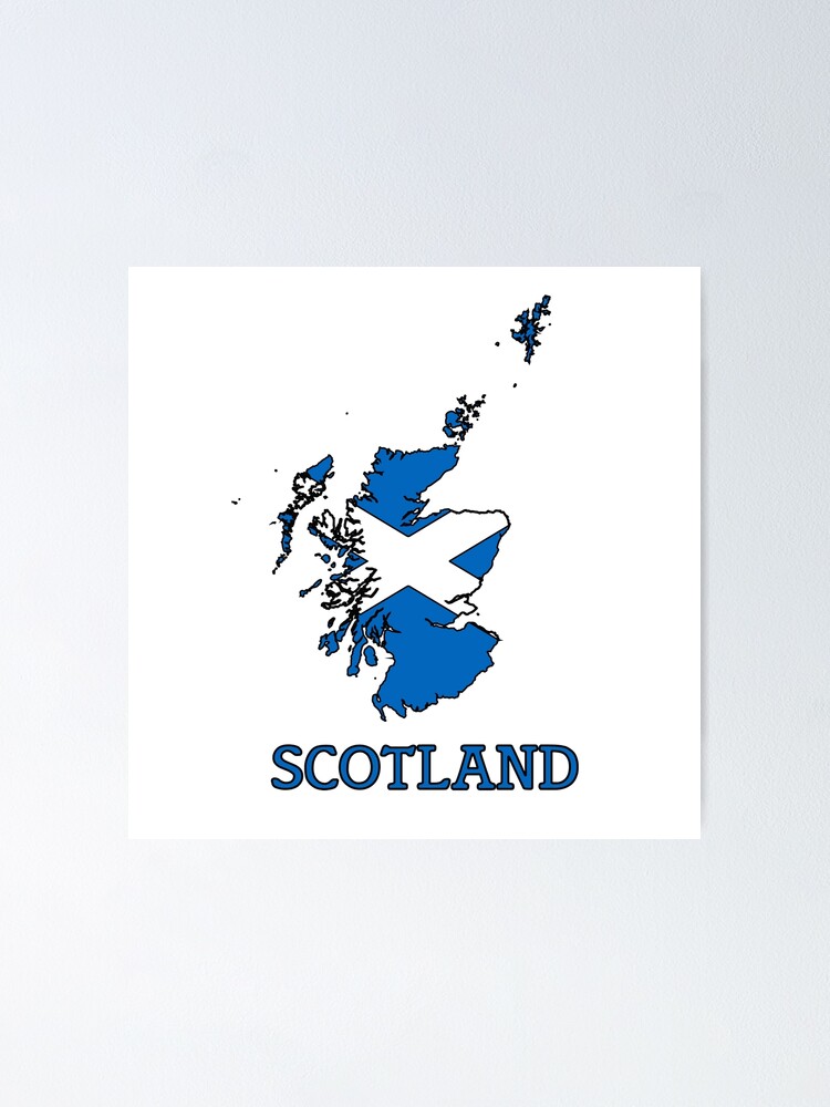 Schottland Flagge Logo Poster Von Iskanderox Redbubble