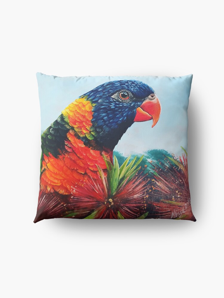Alternate view of Mojo the Rainbow Lorikeet Floor Pillow