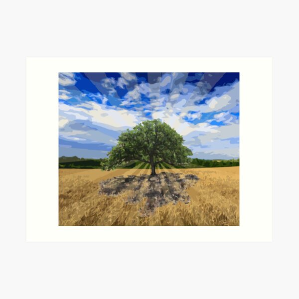 The Lone Oak Art Print