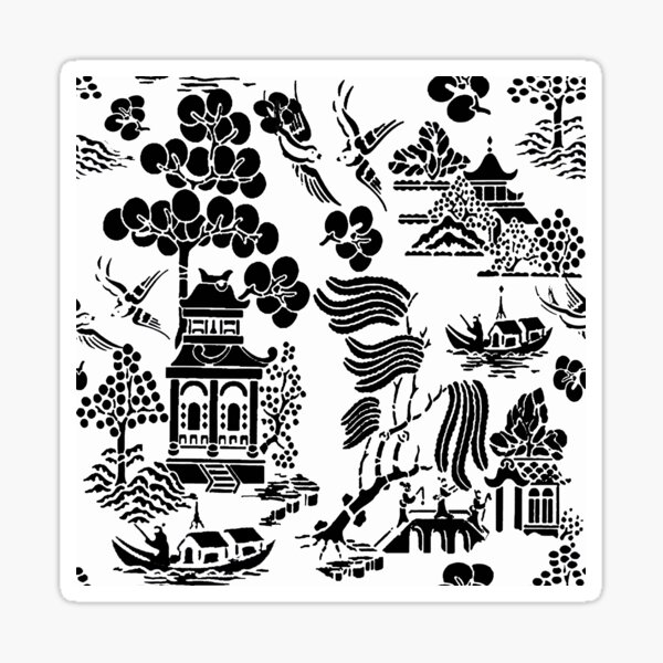 Chinoiserie black and white by Lorloves Design Sticker