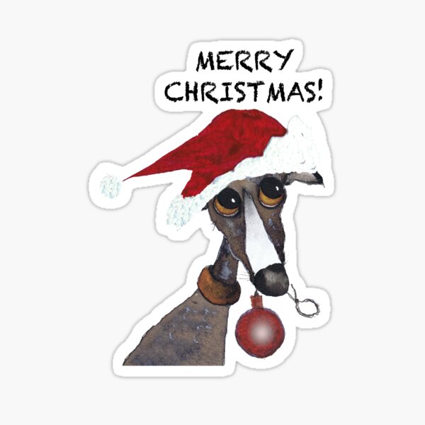 GREYHOUND MERRY CHRISTMAS g262 Sticker