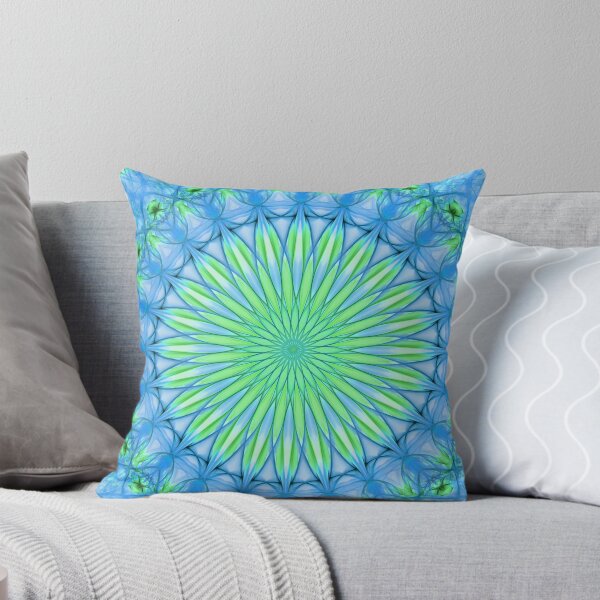 Item preview, Delicate mandala in neon blue and green tones designed and sold by JBlaminsky.