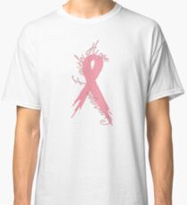 Breast Cancer Courage Faith & Hope Ribbon Girly Fitted Short Sleeve Shirt Classic T-Shirt