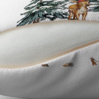 Alternate view of Christmas Winter Forest Deer Throw Pillow