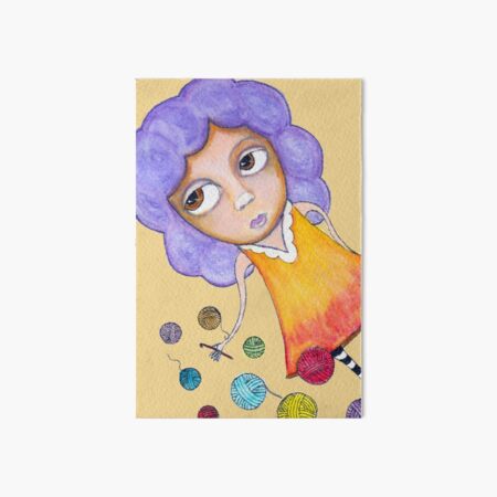 Crochet Girl Art Board Print