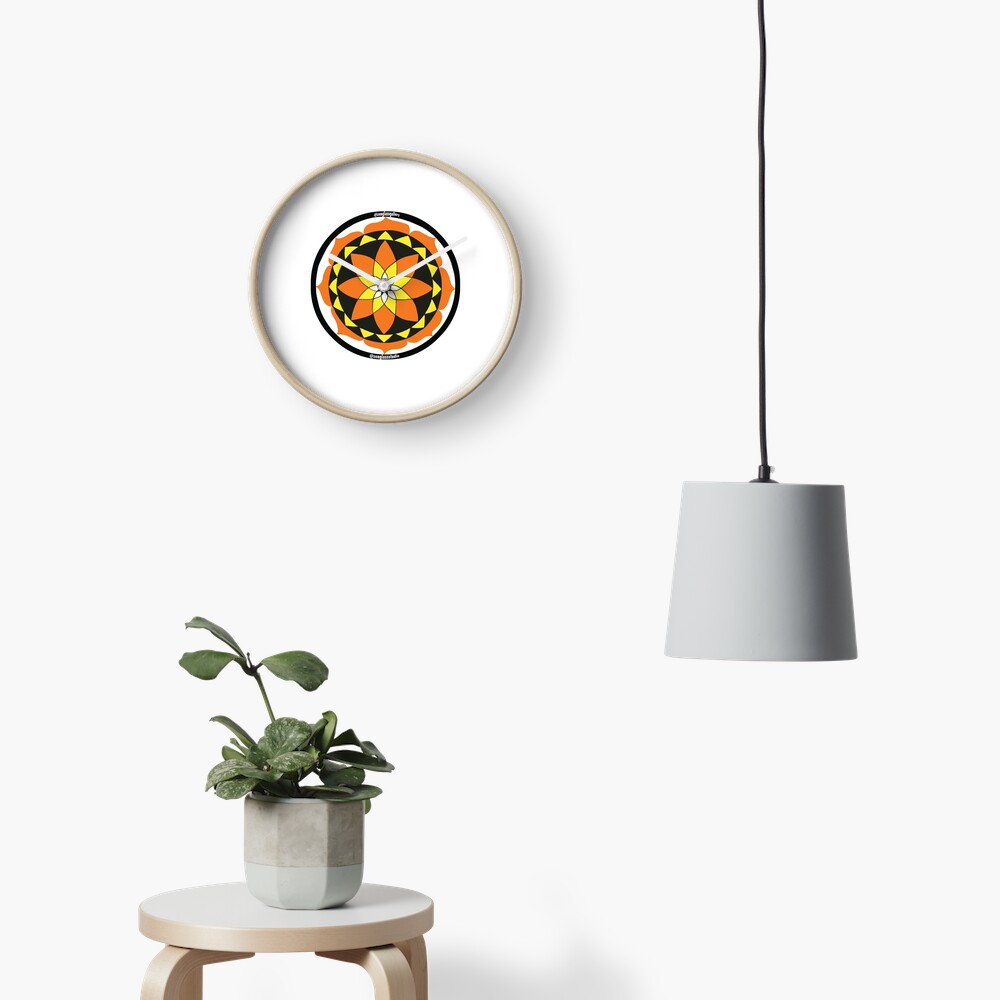 Zen Glass Fire Mandala Clock