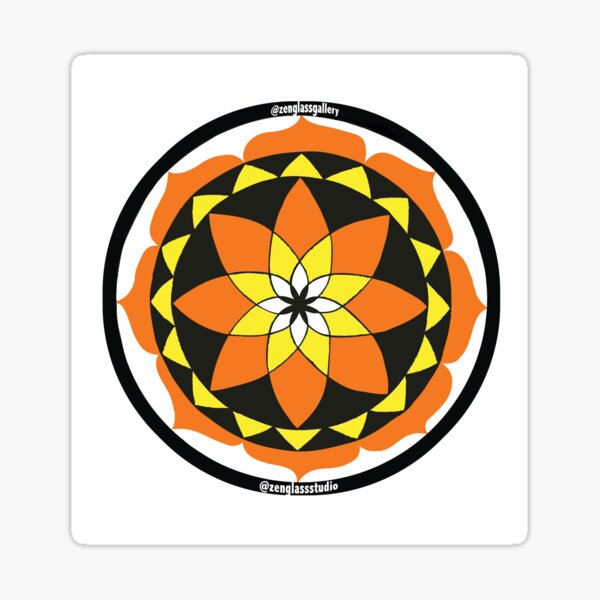 Zen Glass Fire Mandala Sticker
