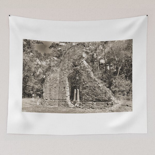 Item preview, A Look Through Pon Pon Chapel Of Ease Jacksonboro South Carolina Black And White designed and sold by LisaWootenPhoto.