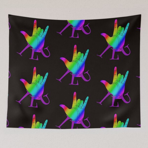 Item preview, ASL ILU I Love You Rainbow Sign designed and sold by walkingrock.
