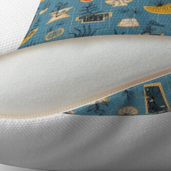 Alternate view of 1950s Houseplants- Blue Floor Pillow