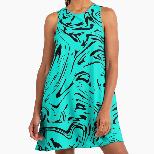 aqua blue and black dress THE LEX MINI DRESS IN BLACK – Bella Venice