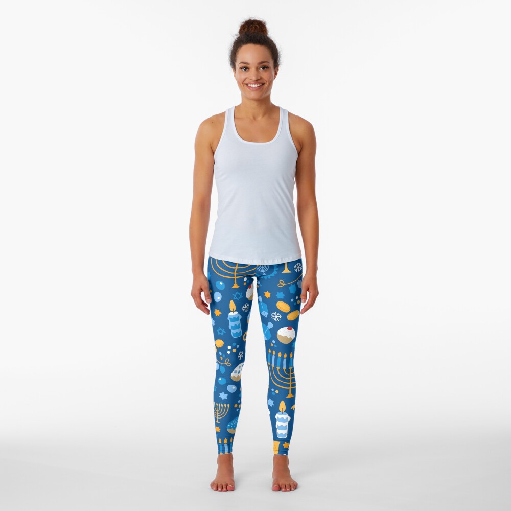 Happy Hanukkah Pattern Leggings
