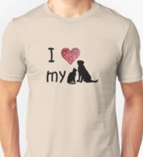 I heart my dog & cat Slim Fit T-Shirt