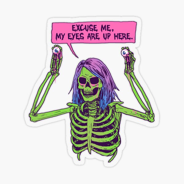 eyes look through skeleton' Sticker