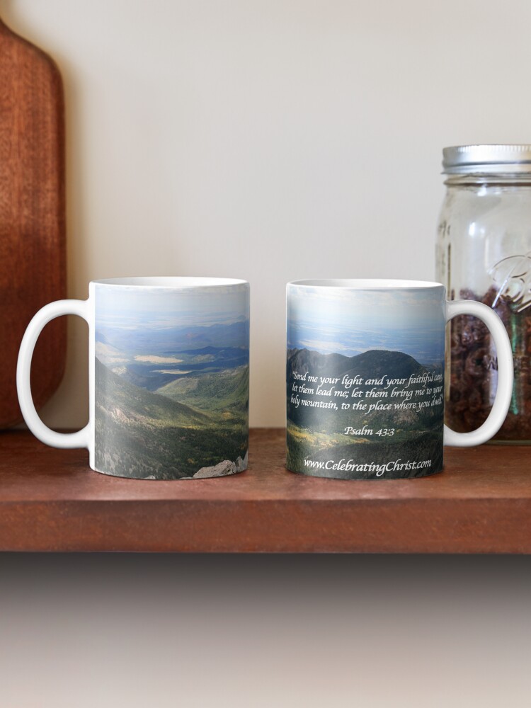 Thumbnail 2 of 6, Coffee Mug, Celebrating Christ Mt. Humphreys Summit Story Mug with Psalm - From ccnow.info designed and sold by sdawsoncc.