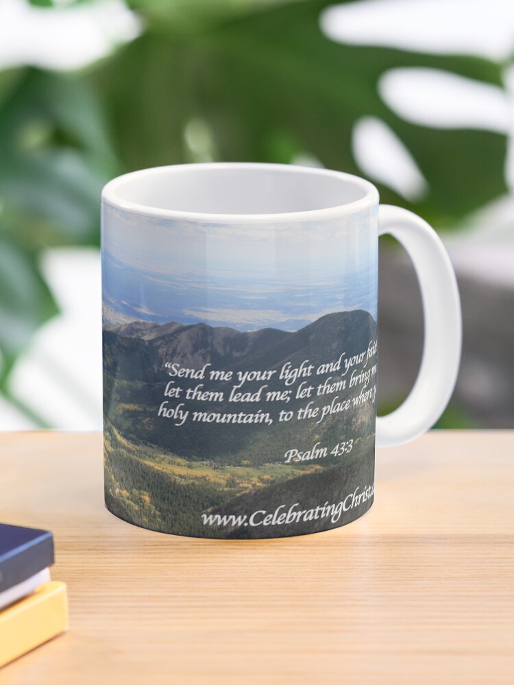 Thumbnail 1 of 6, Coffee Mug, Celebrating Christ Mt. Humphreys Summit Story Mug with Psalm - From ccnow.info designed and sold by sdawsoncc.