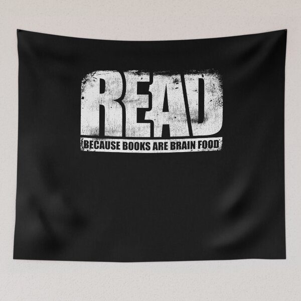 Item preview, Read Because Books Are Brain Food Library Bookworm designed and sold by Kieran Abbott.