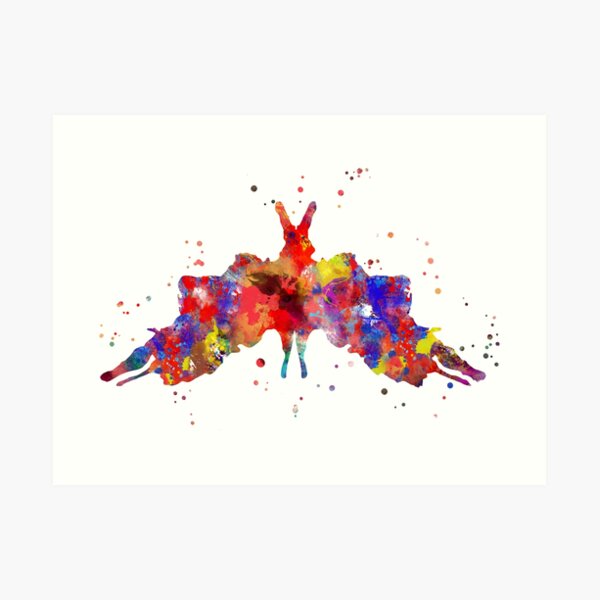 Rorschach, watercolor Rorschach, card 5 Art Print