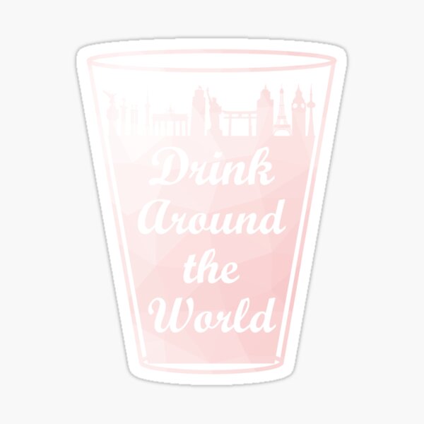 Item preview, Drink Around the World Glass Millennial Pink Geometric designed and sold by FandomTrading.