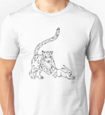 The Chase - Snow Leopard Sketch Unisex T-Shirt