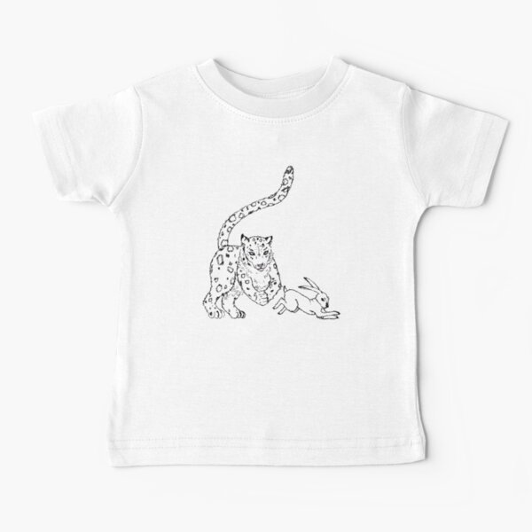 The Chase - Snow Leopard Sketch Baby T-Shirt
