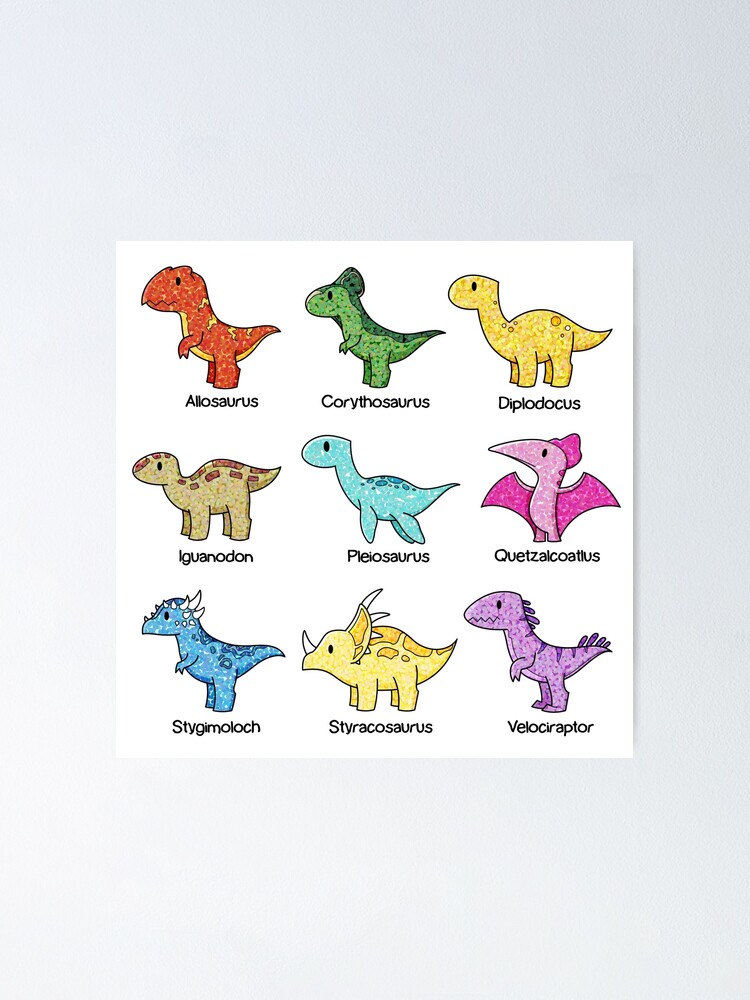 Universal Specialties Jurassic Era Dinosaur Poster Large Detailed Dinosaurs  Wall Art Educational Chart Learning Map Pictures Names for Kids or Adults