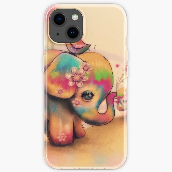 vintage tie dye elephants iPhone Soft Case