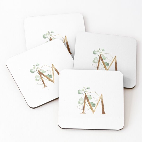Item preview, Golden ethereal floral monogram - M designed and sold by peggieprints.