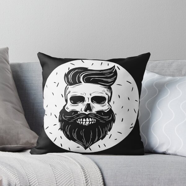 Item preview, Hipster skull with hipster hair and beard designed and sold by tarek25.